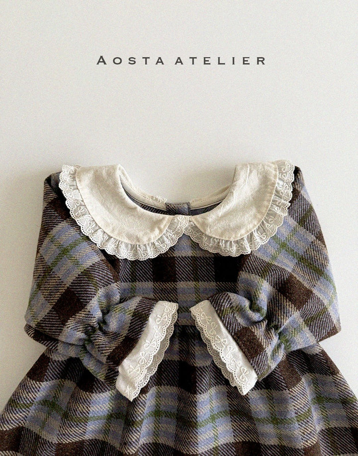 Wool check dress