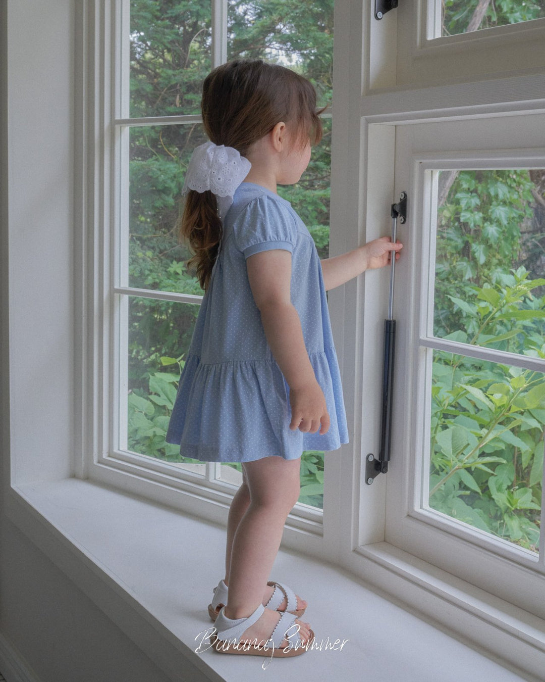 Dot ruffle one-piece