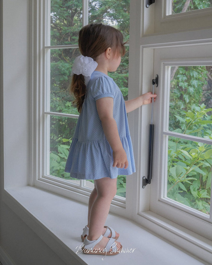 Dot ruffle one-piece