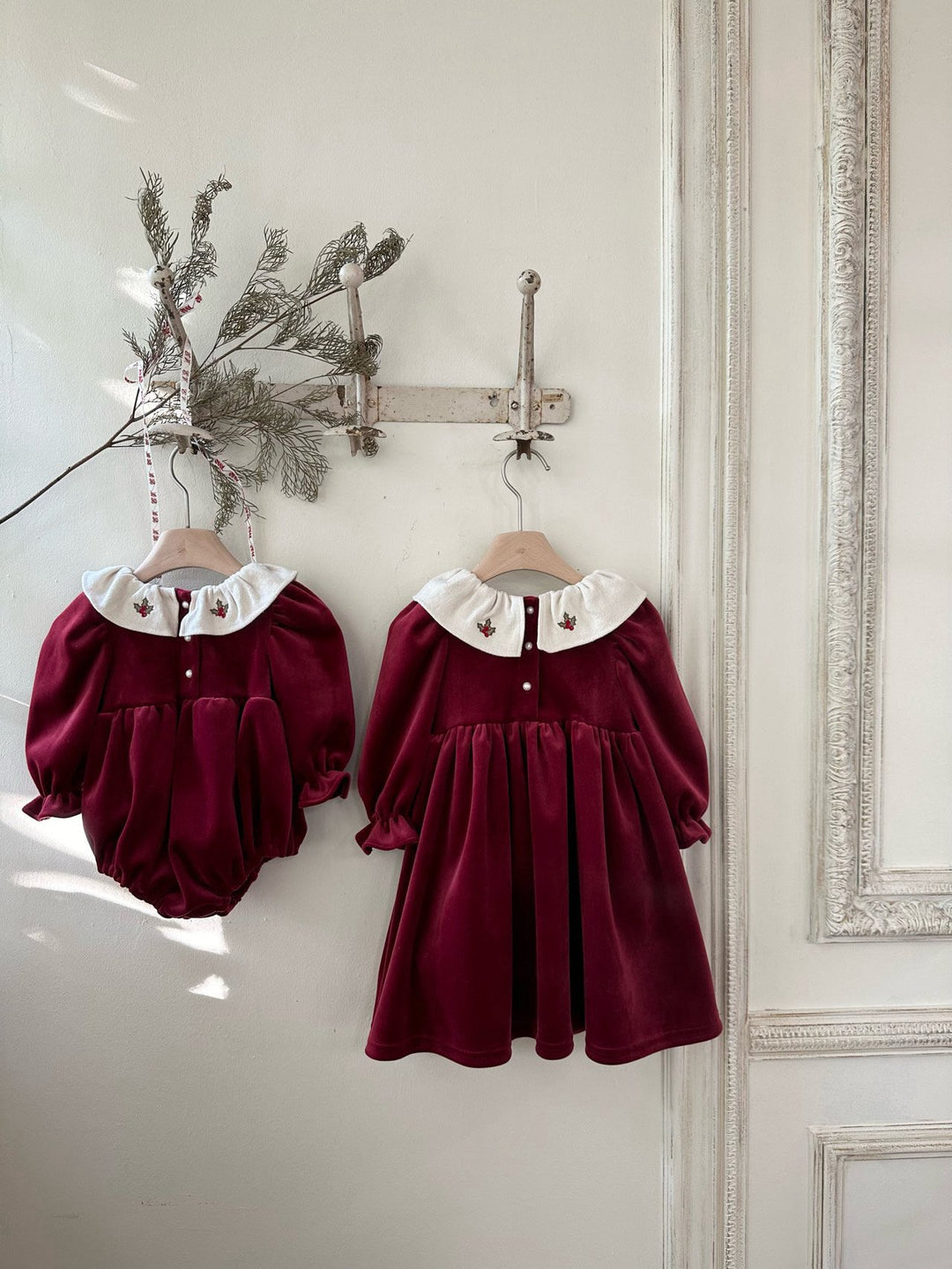 Mary velvet dress  red