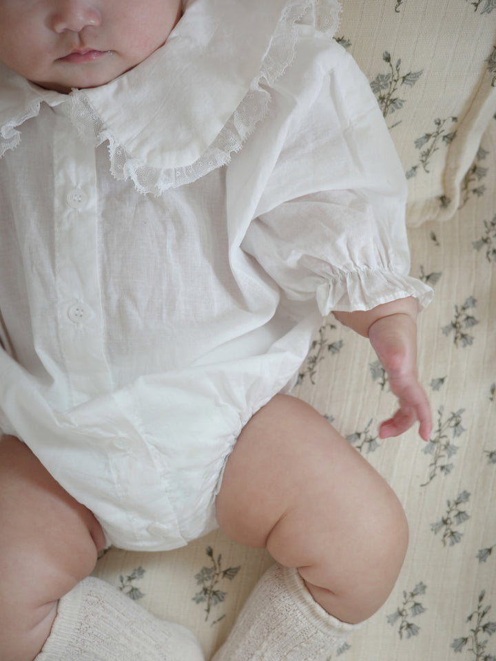 Lace collar rompers