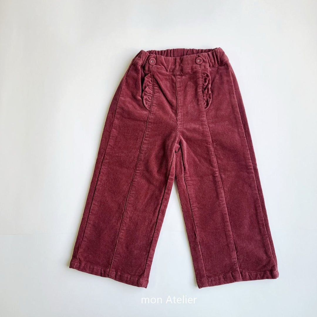 Frill cordu pants