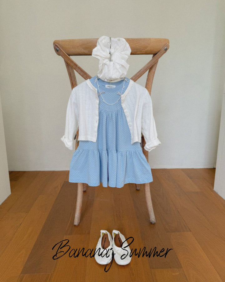 Dot ruffle one-piece