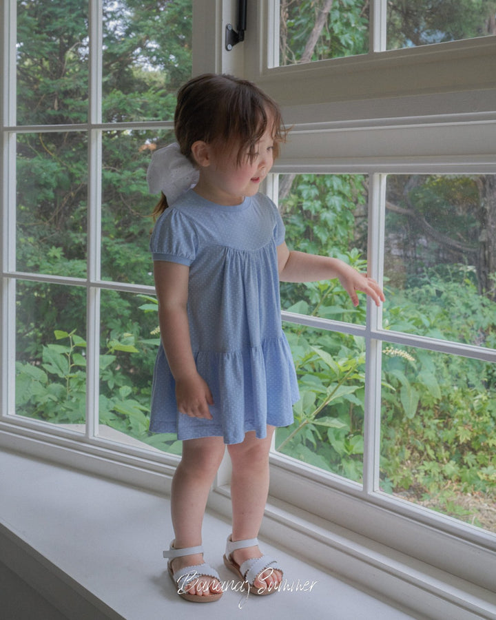 Dot ruffle one-piece
