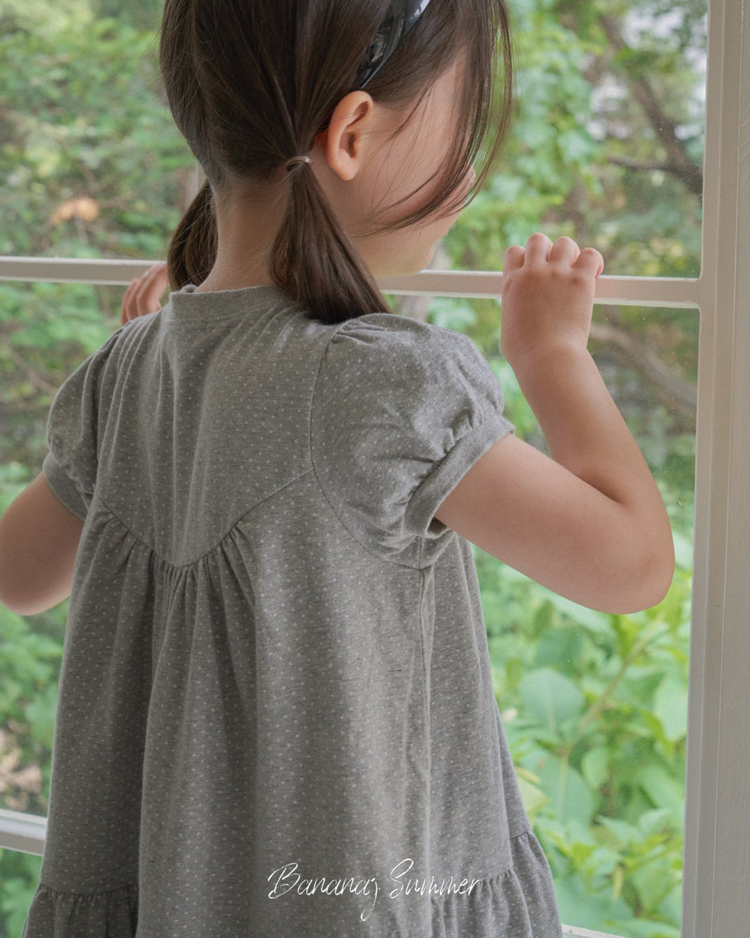 Dot ruffle one-piece