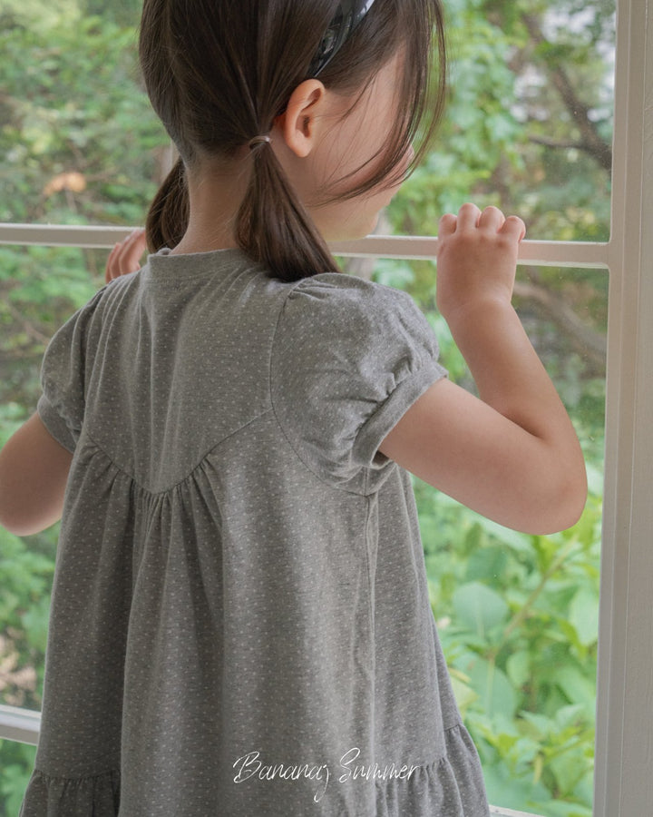 Dot ruffle one-piece