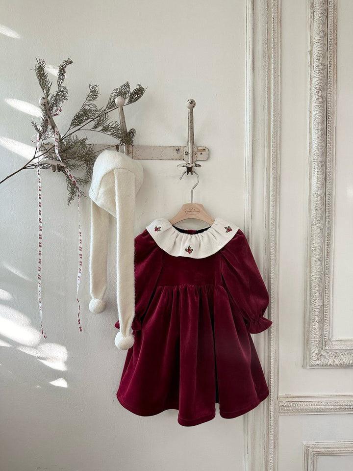 Mary velvet dress  red