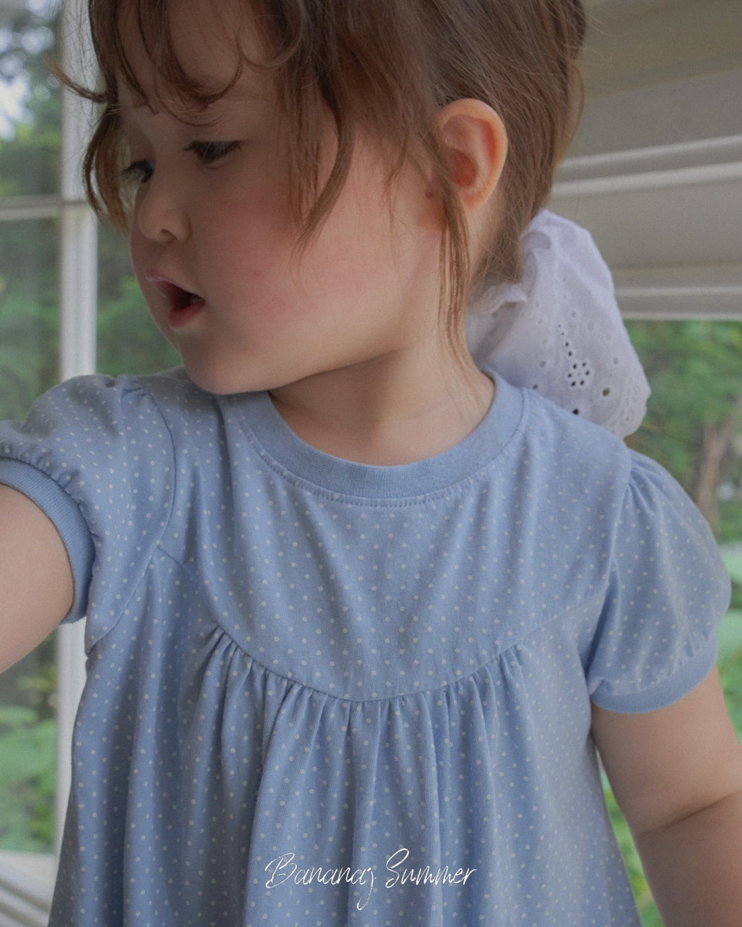Dot ruffle one-piece