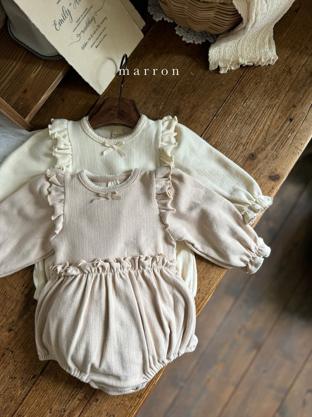 Ribbon frill rompers