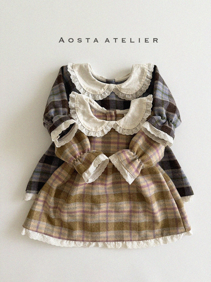 Wool check dress