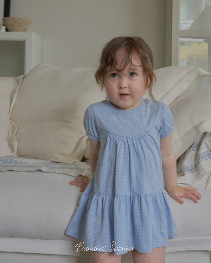 Dot ruffle one-piece