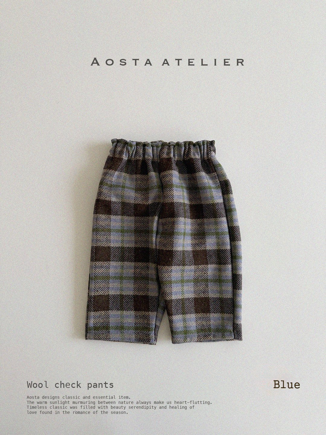 Wool check pants