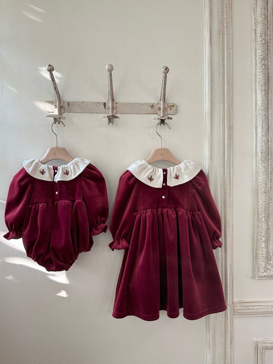 Mary velvet dress  red