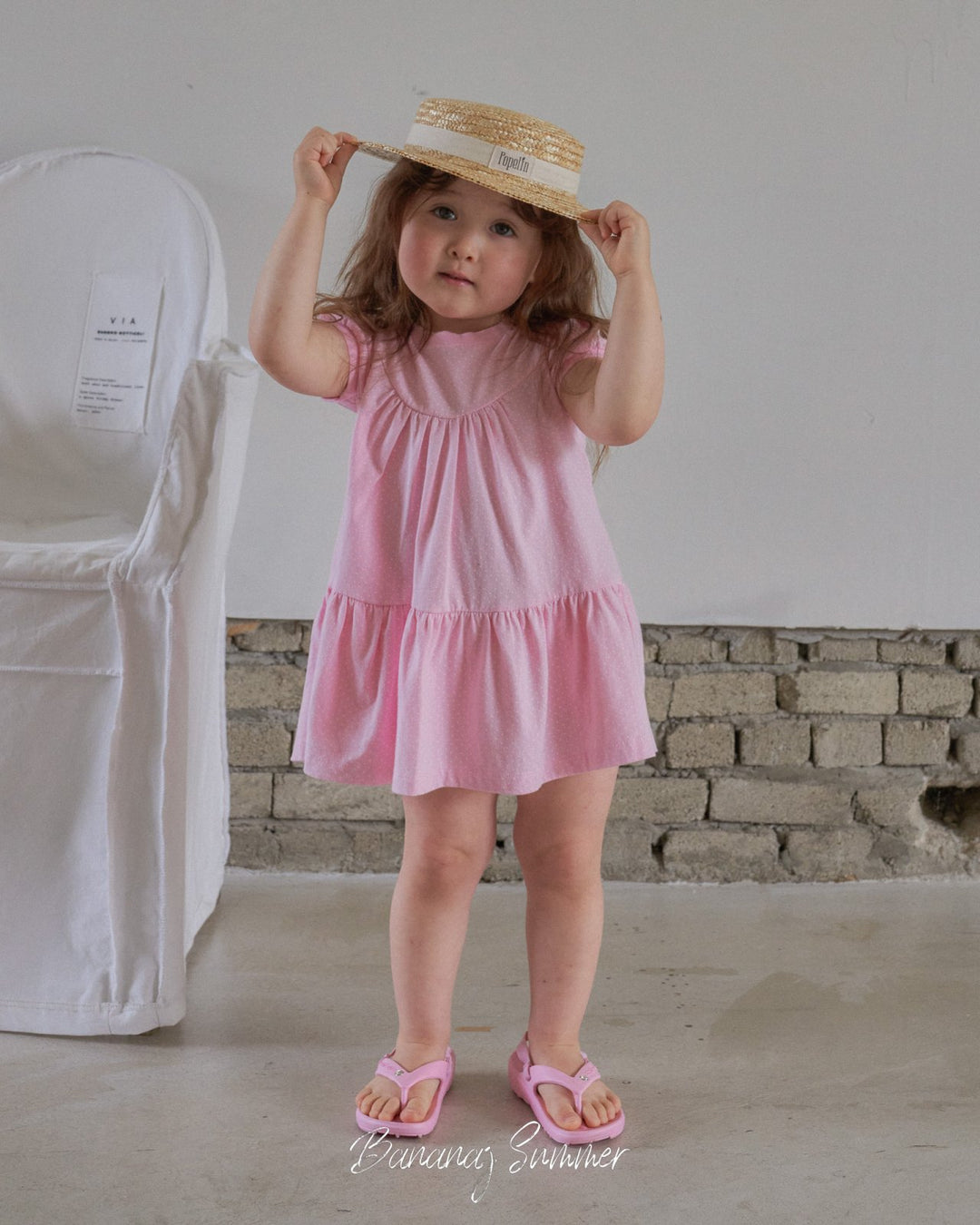 Dot ruffle one-piece