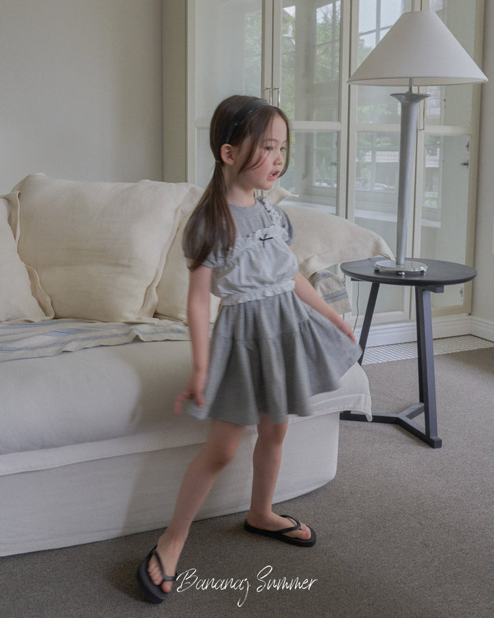 Dot ruffle one-piece