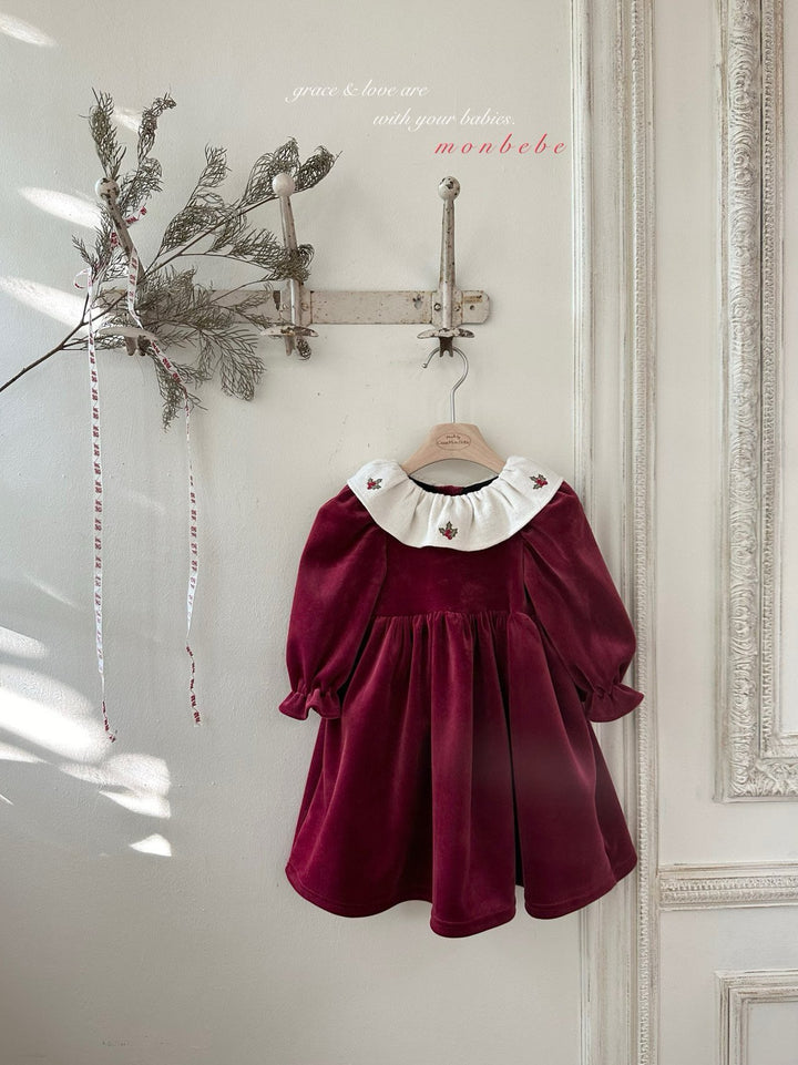 Mary velvet dress  red