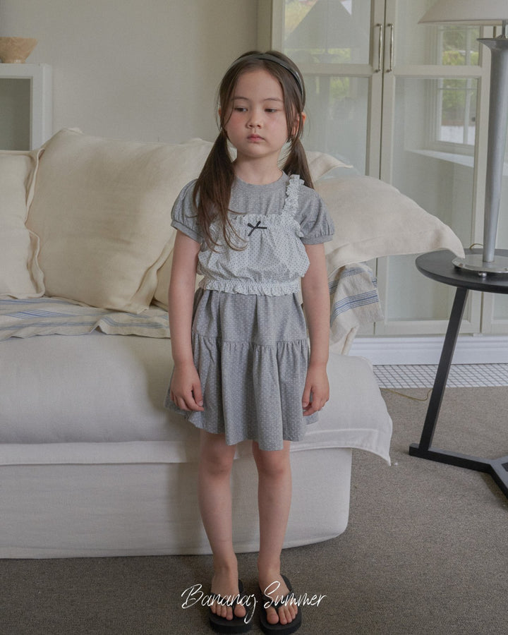 Dot ruffle one-piece