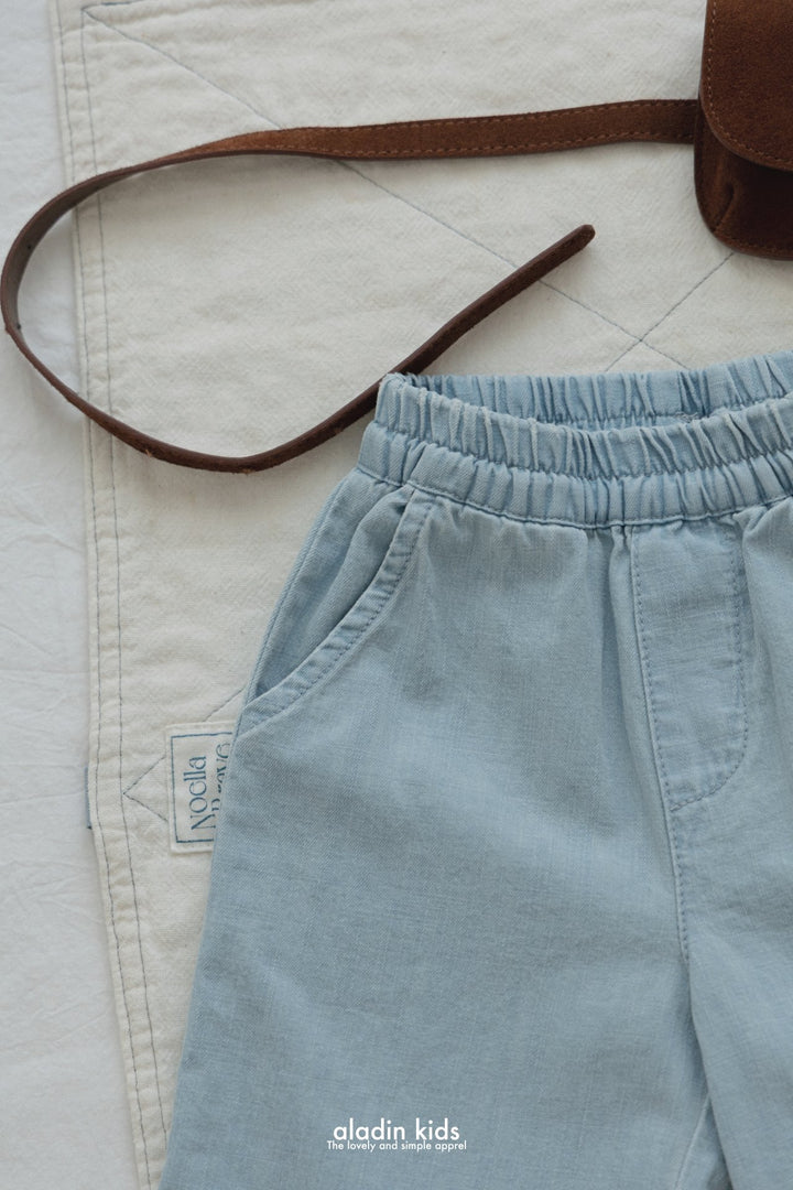 Linen lace denim pants