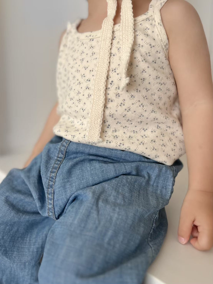 Floral sleeveless t-shirt