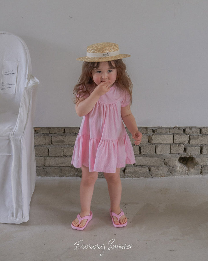 Dot ruffle one-piece