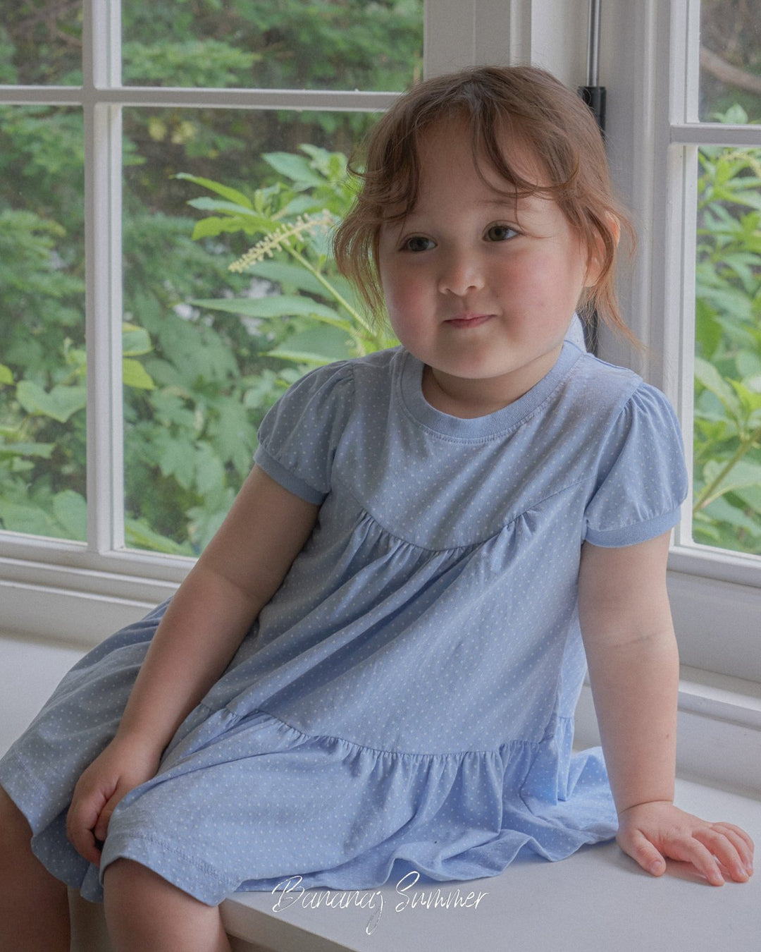 Dot ruffle one-piece